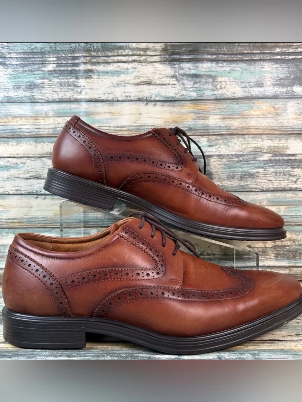 FLORSHEIM Wingtip Brogue Oxford Mens Size 9M Brown Leather Dress Work Shoes